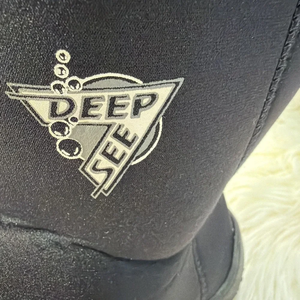 Deep Sea Size 11 Stretch Boots. Zip Up‎ Black Scuba Snorkeling.black New